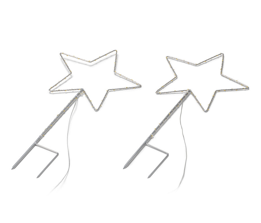 Dwie duże lampy LED do wbicia w ziemię „Gwiazda”.