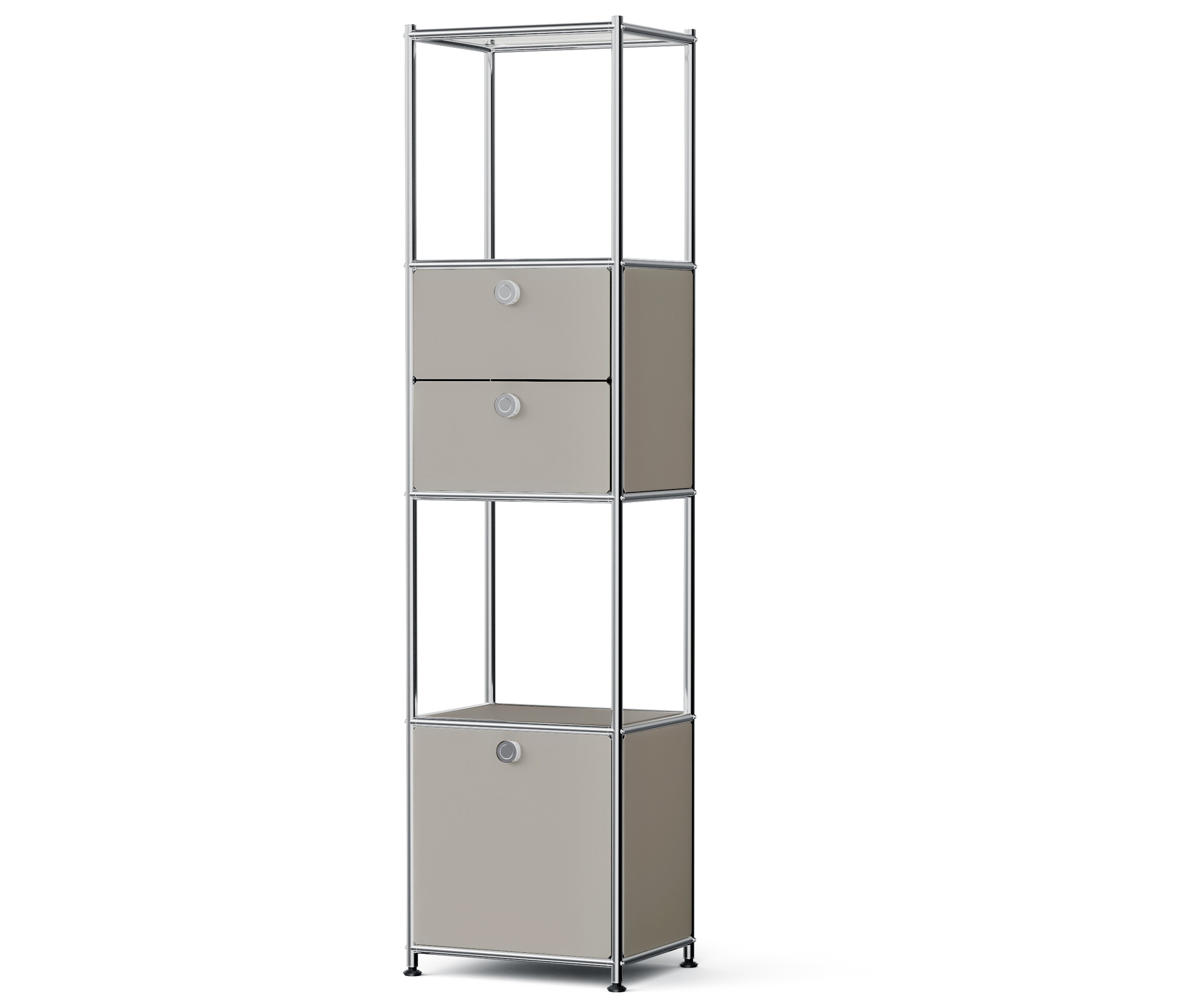 Tchibo - Metalowy regał „Cn3 Slim Line” z 2 szufladami i 1 klapą do indywidualnego rozmieszczenia - kolor: szary