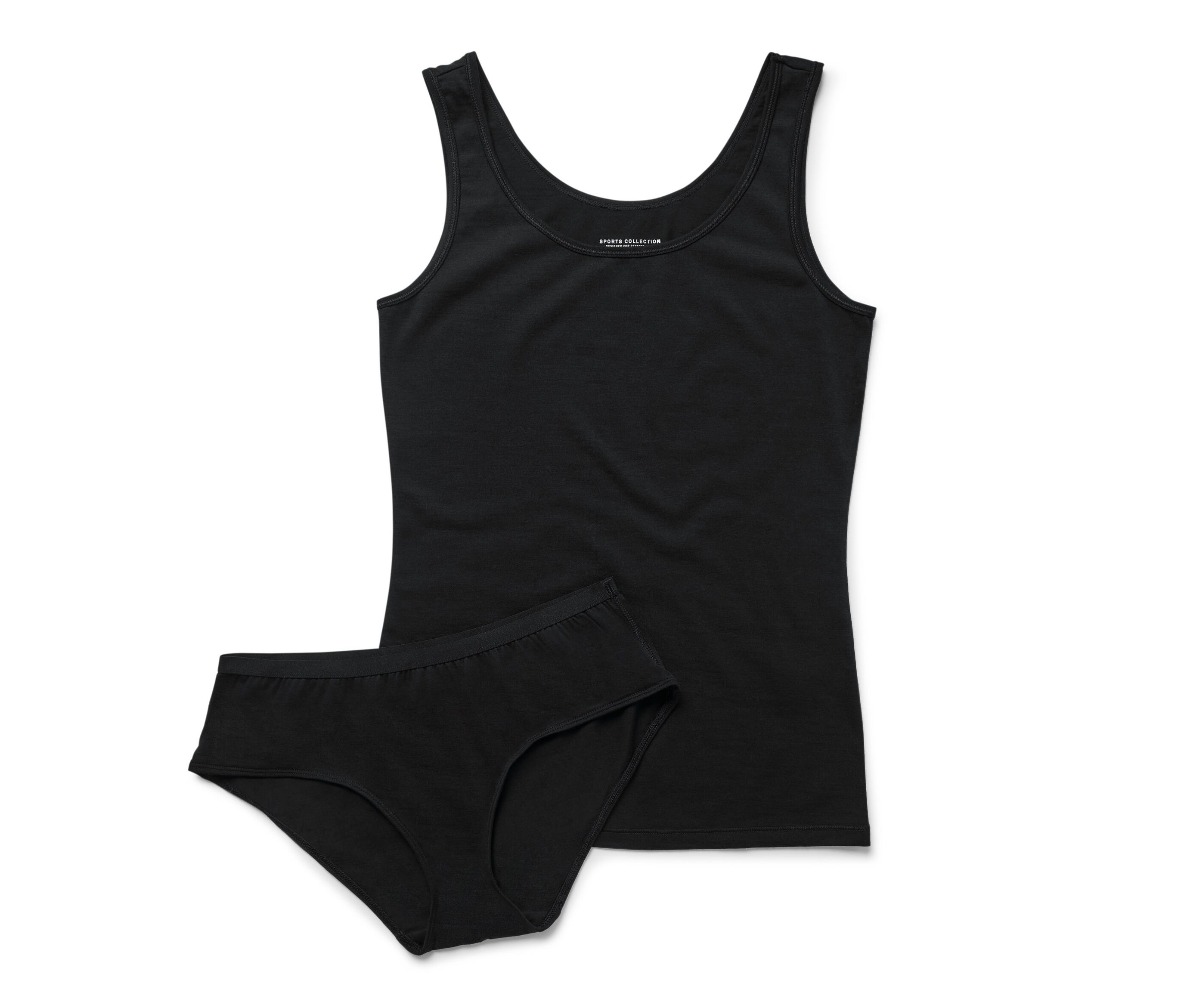 Tchibo - Zestaw bielizny z wełną merino - dla pań - rozmiar XL 48/50 - kolor: czarny