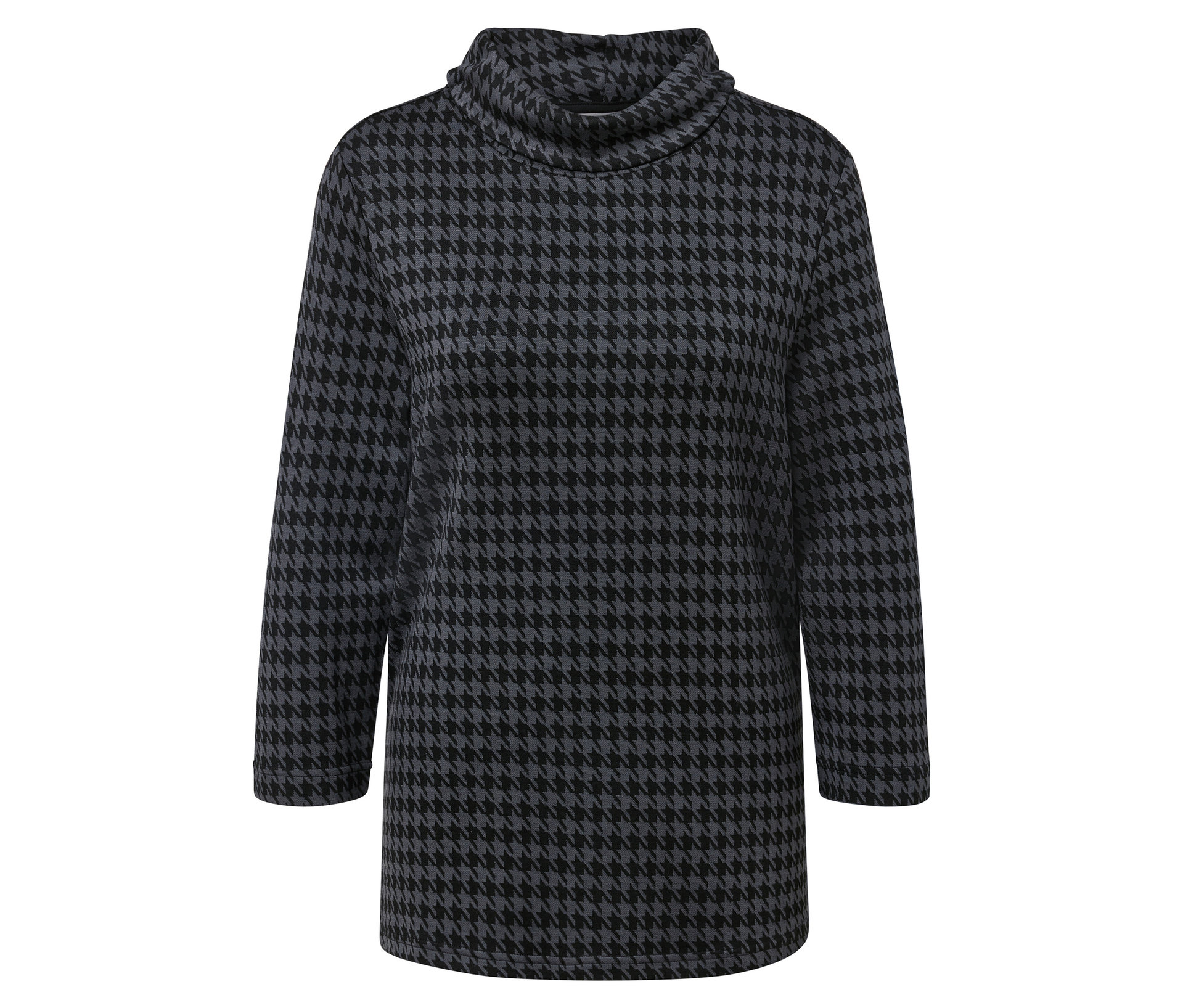 Tchibo - Bluza ze stójką- czarny/szary/żakard