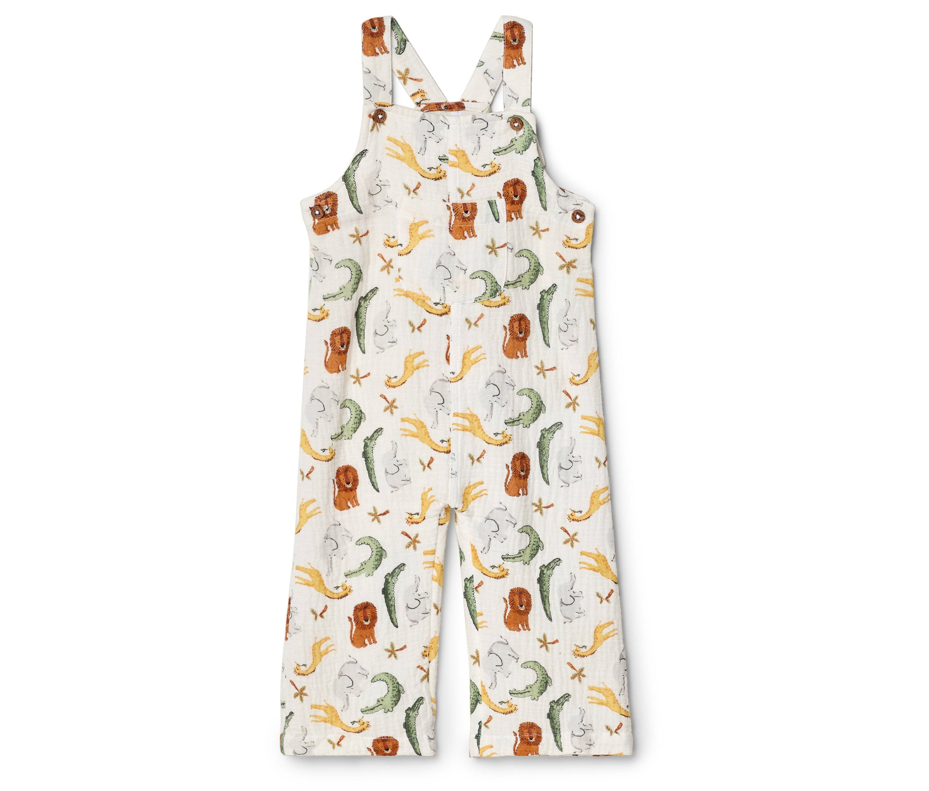 Tchibo - Muślinowe ogrodniczki- biały/z nadrukiem