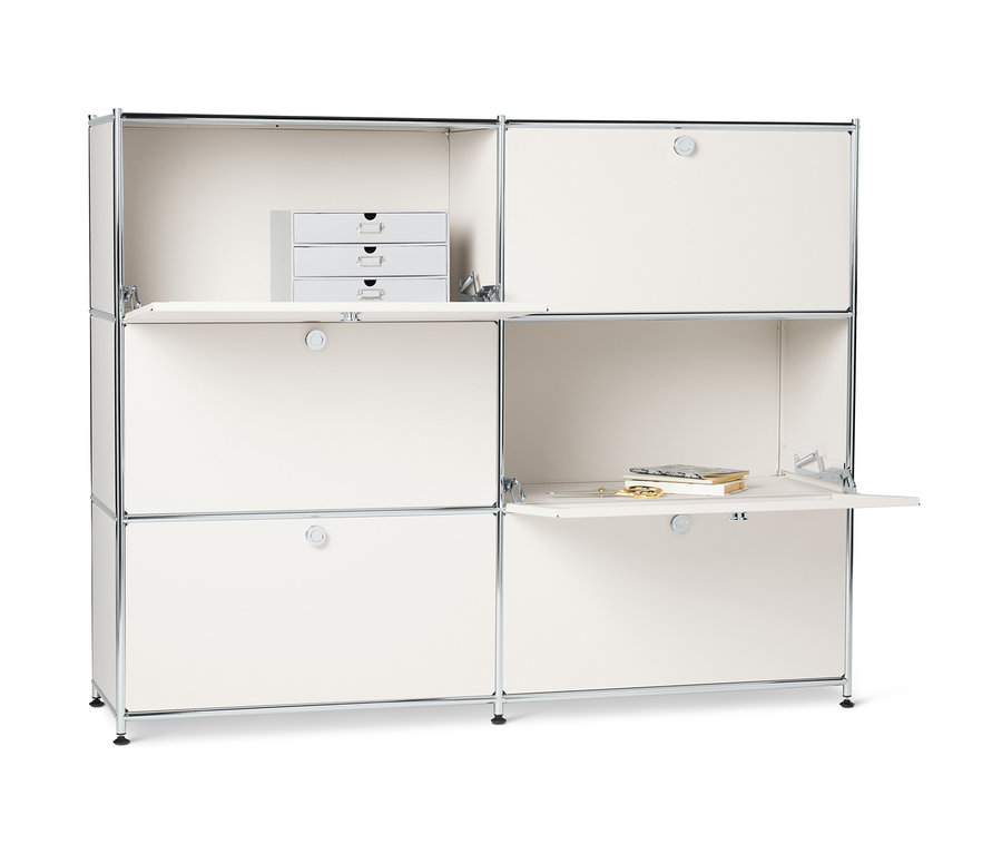 Biała metalowa komoda »CN3« z 6 klapami.