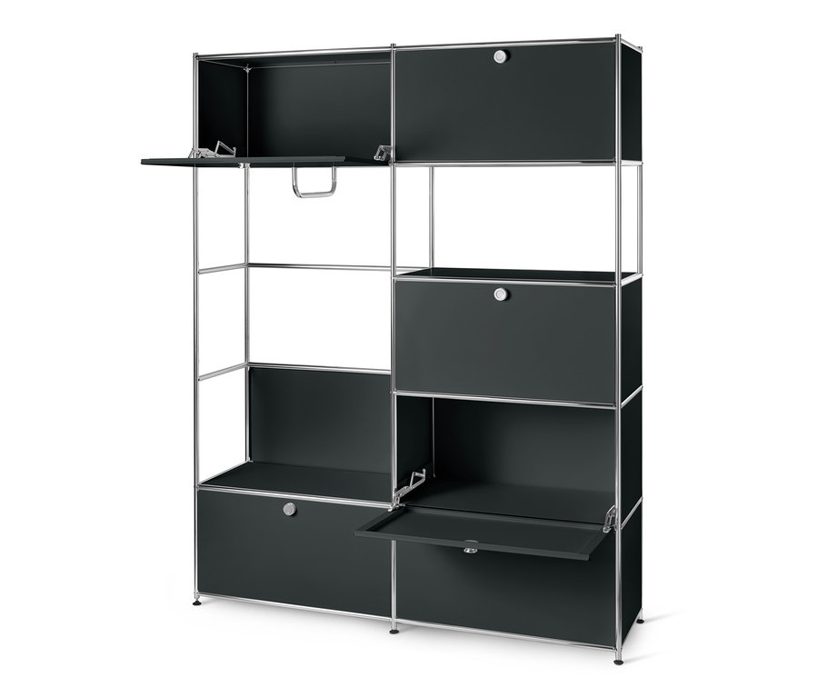 Czarna metalowa szafa »CN3« z otwartymi drzwiami.