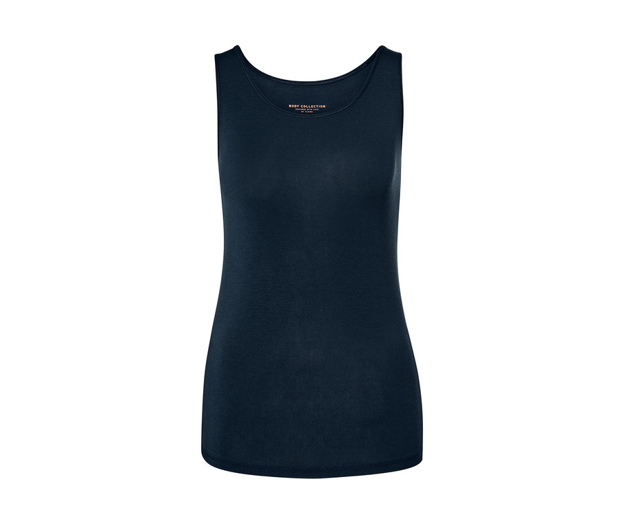 Niebieska koszulka z mieszanki modalu i jedwabiu.