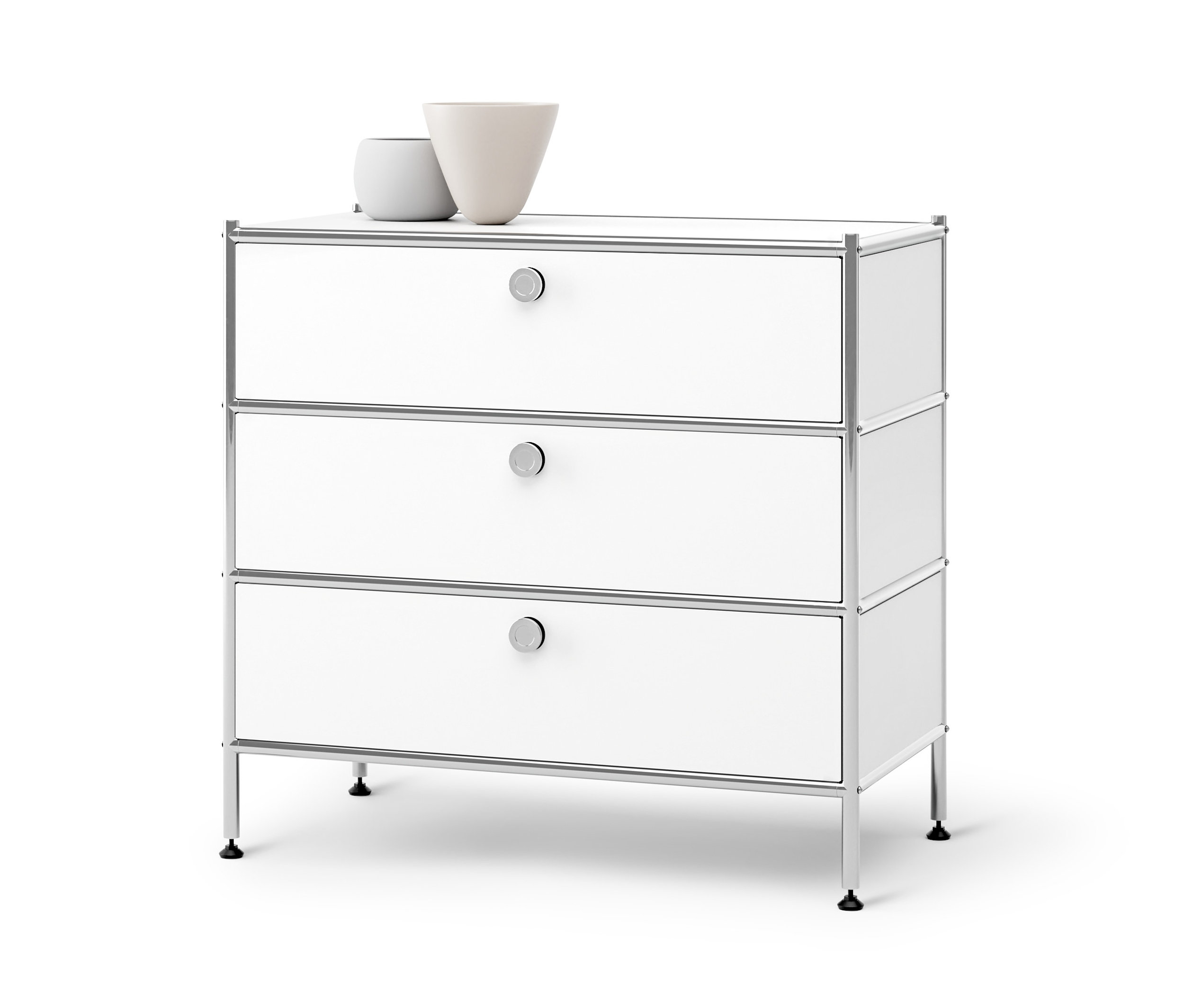 Tchibo - Metalowa komoda »Cn3« z 3 szufladami - kolor: biały