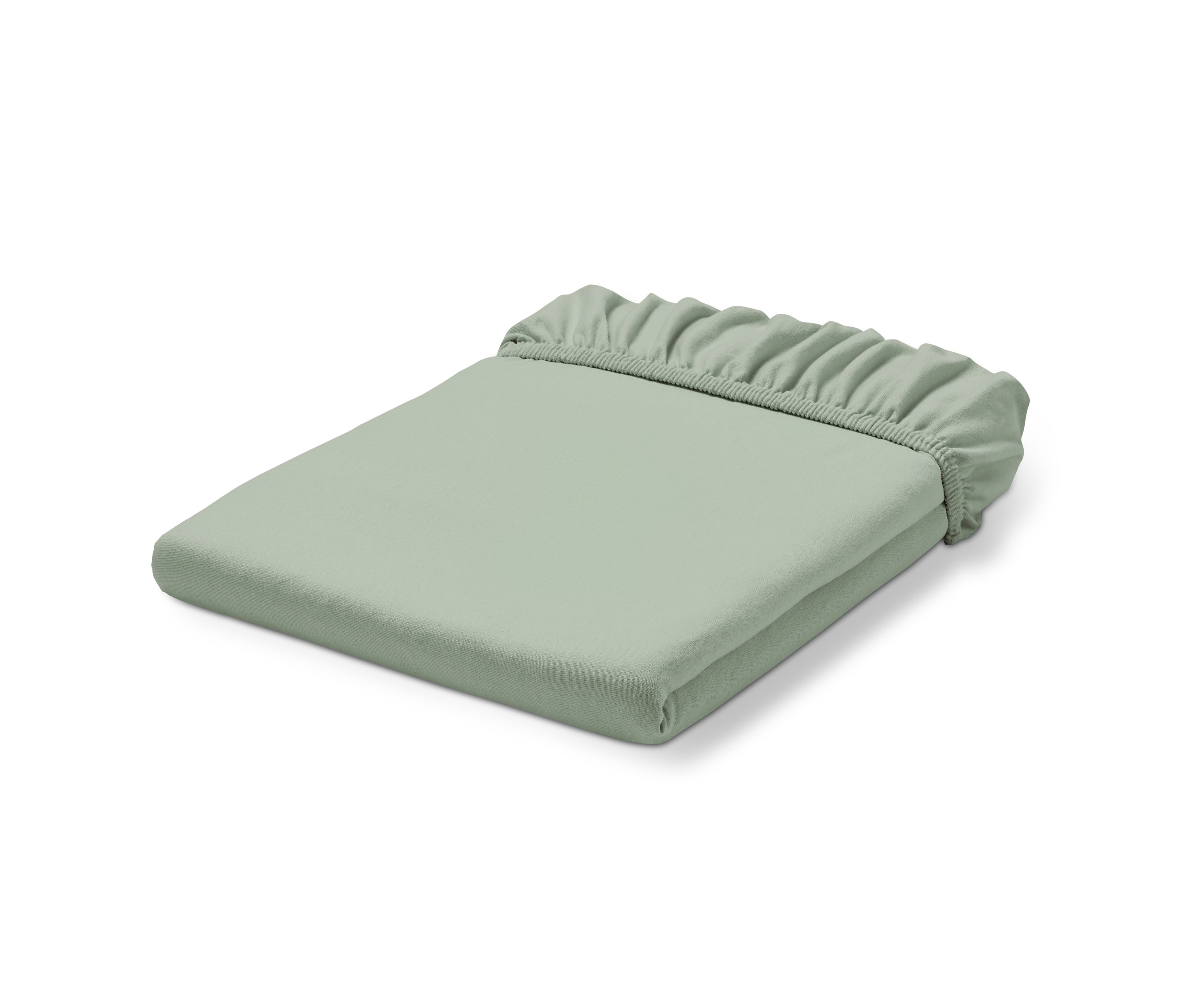 Tchibo - Prześcieradło dżersejowe z gumką - kolor: zielony/biały