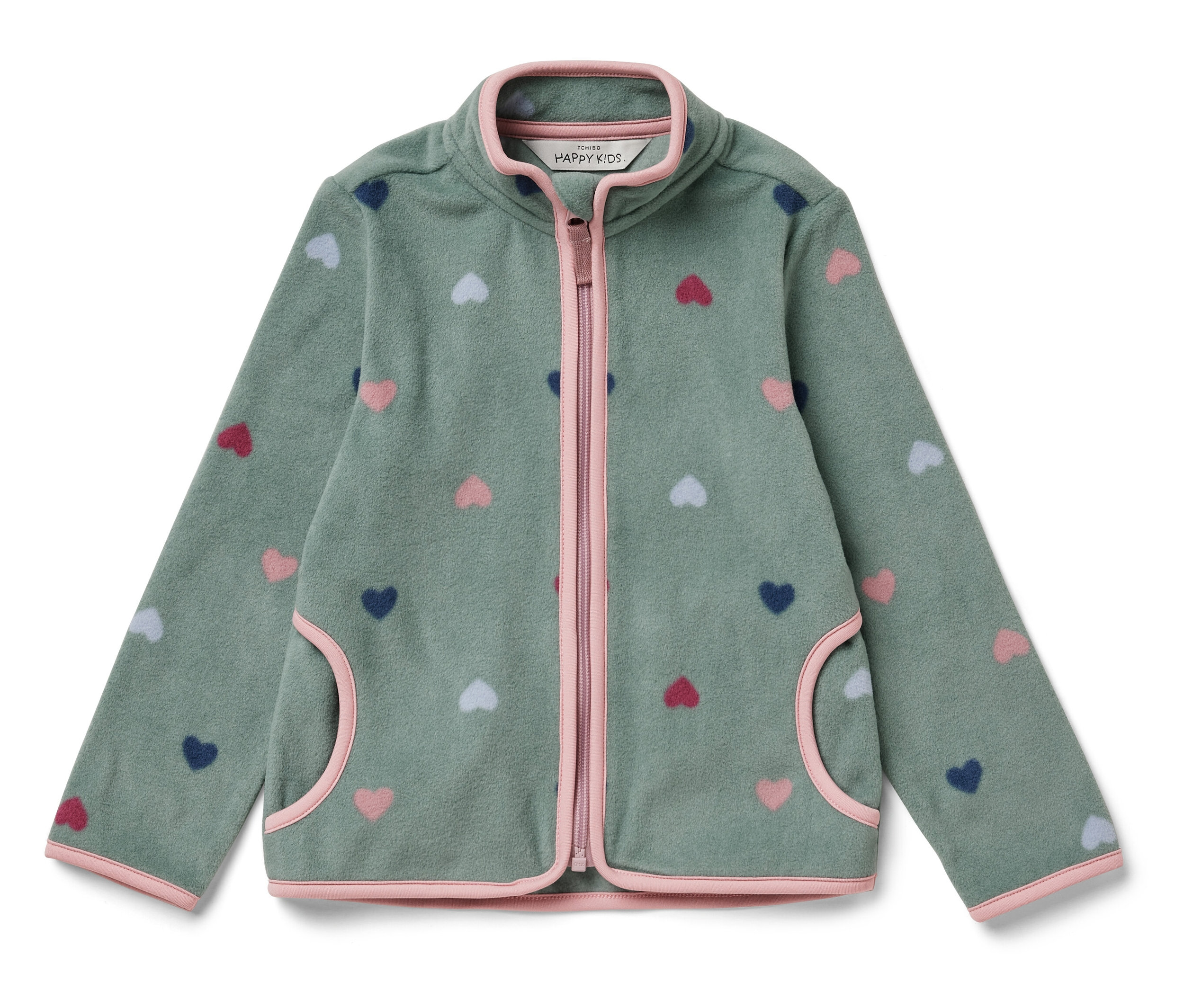 Tchibo - Bluza polarowa, zielony/z nadrukiem