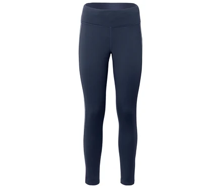 Granatowe termoaktywne legginsy do biegania.