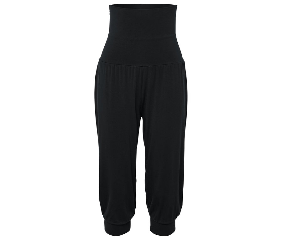 Czarne haremki z wysokim stanem.