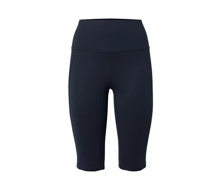 Granatowe krótkie legginsy.