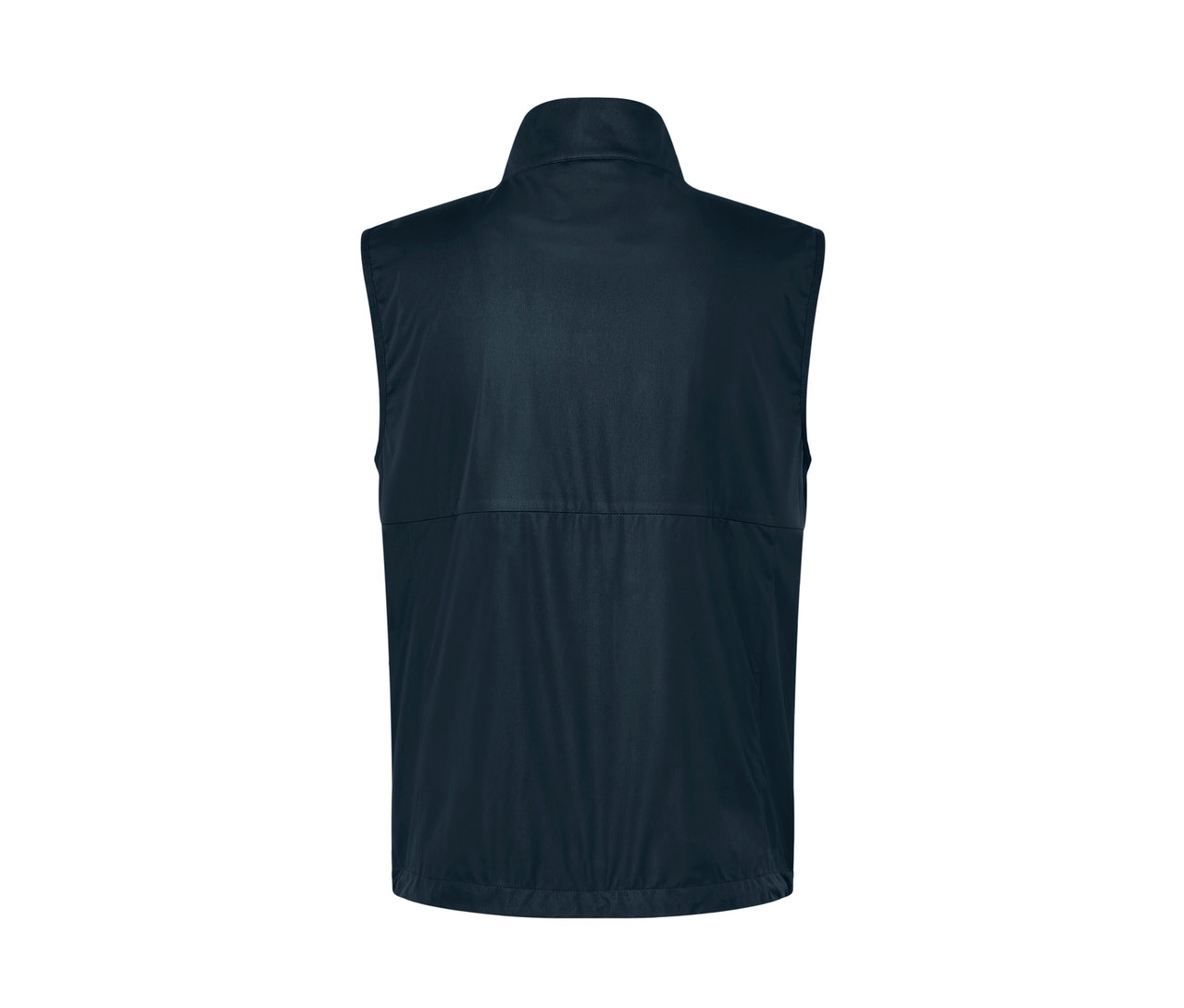 Granatowa kamizelka softshellowa widziana od tyłu.