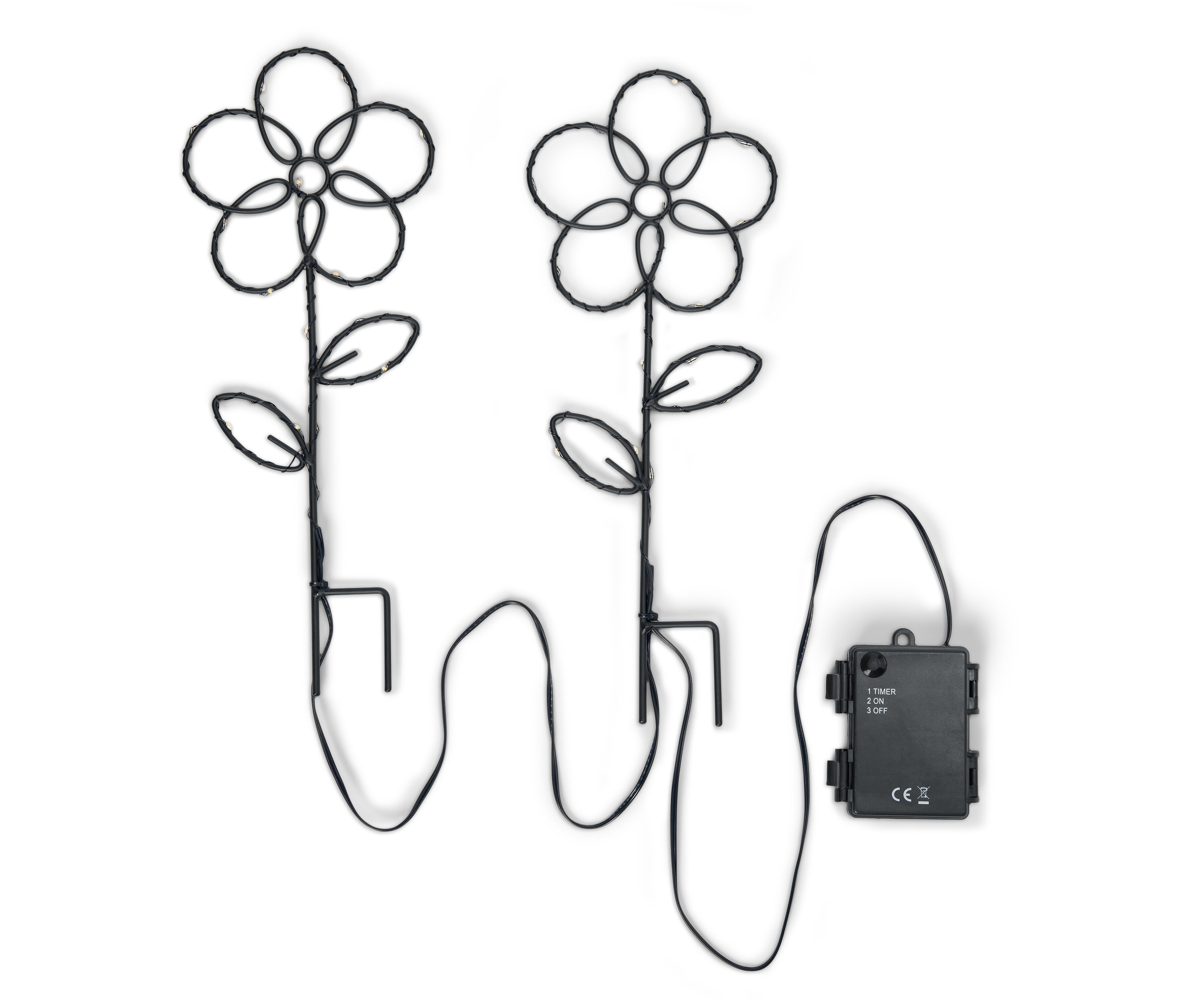 Tchibo - Lampy LED do wbicia w ziemię „Kwiat” - kolor: czarny