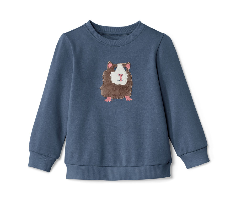 Niebieska bluza z motywem świnki morskiej.