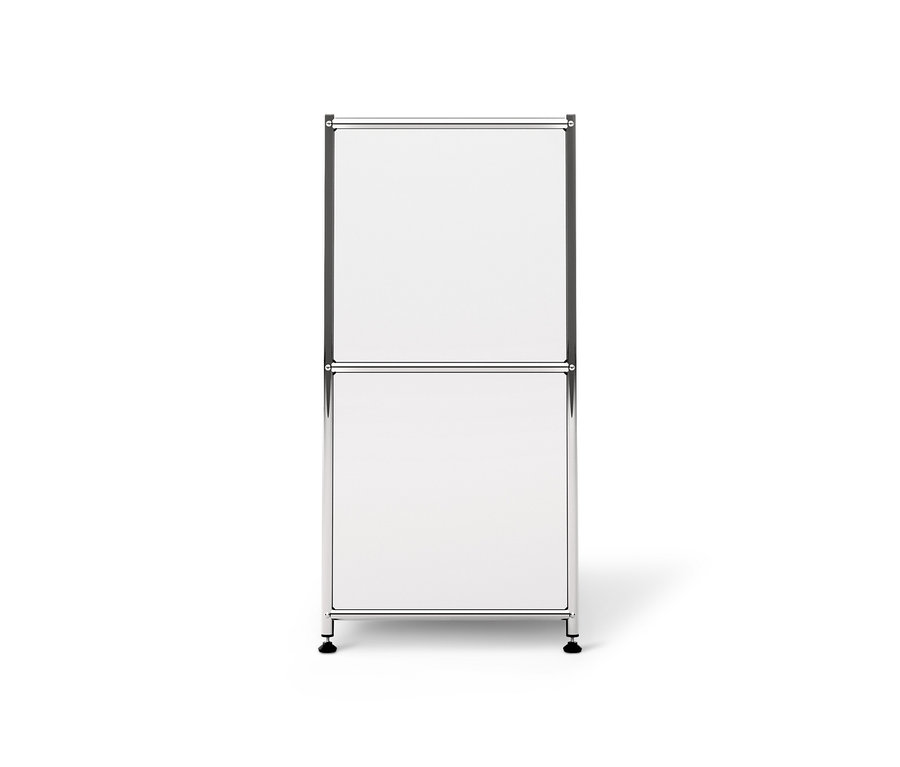 Biała metalowa szafka typu sideboard »CN3« z 4 klapami.