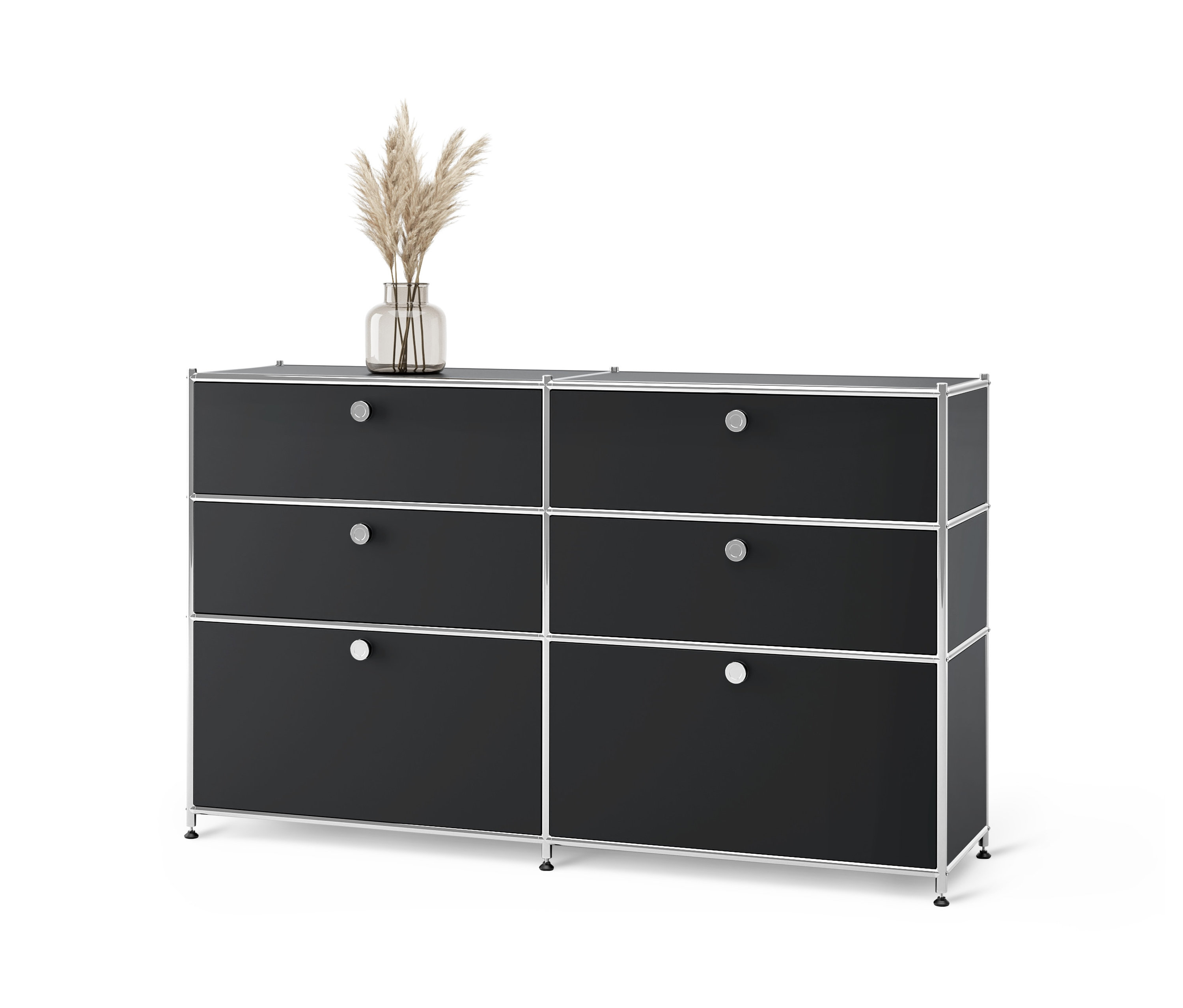 Tchibo - Metalowa komoda »Cn3« z 6 szufladami - kolor: czarny