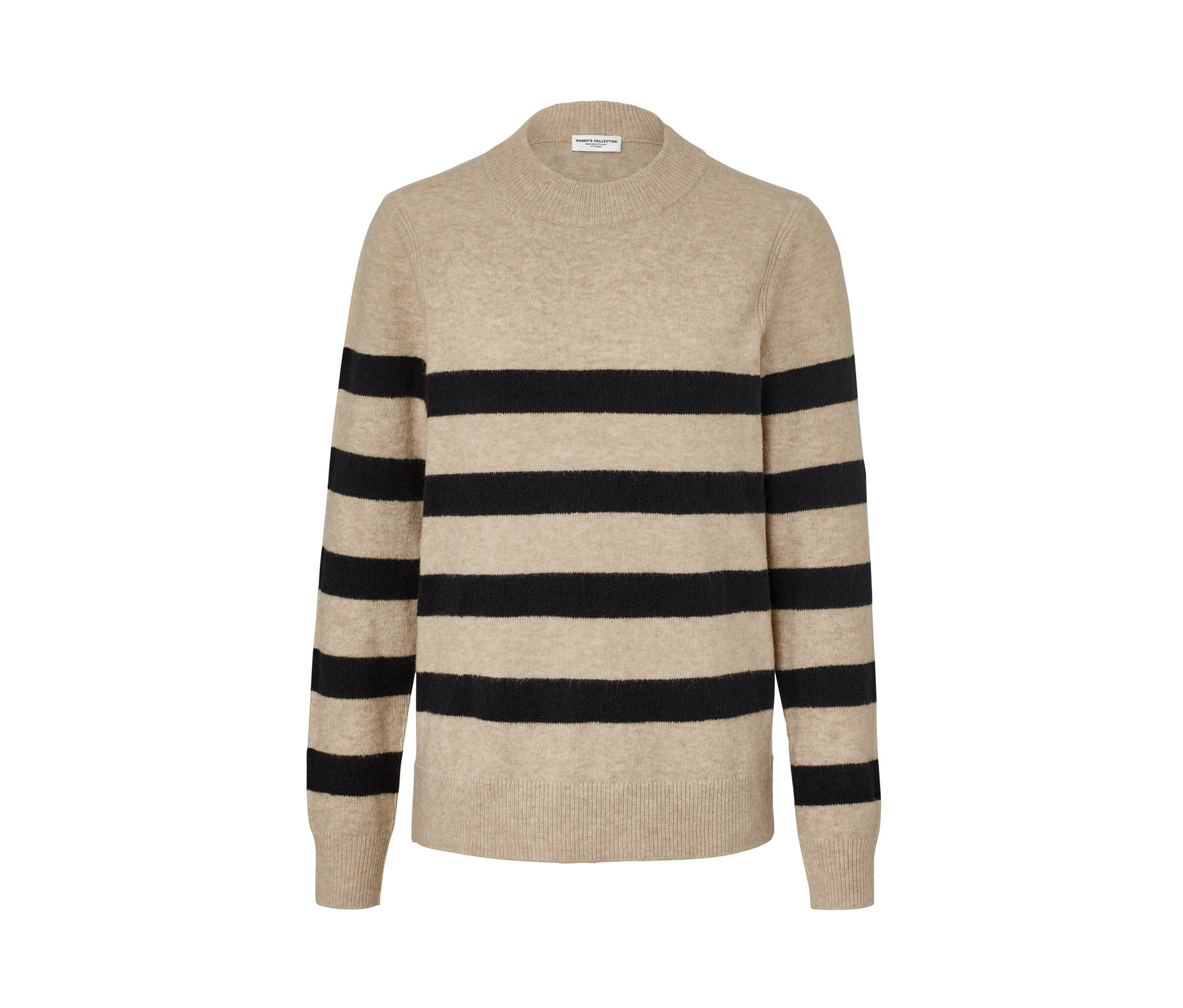 Tchibo - Pasiasty sweter- czarny/beżowy/w paski