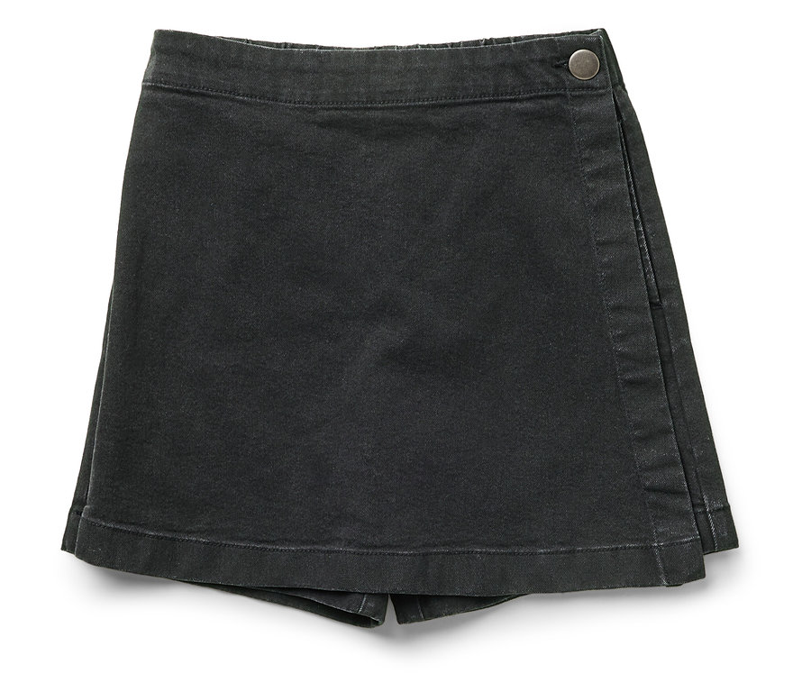 Spódnico-spodnie stylizowane na dżins.