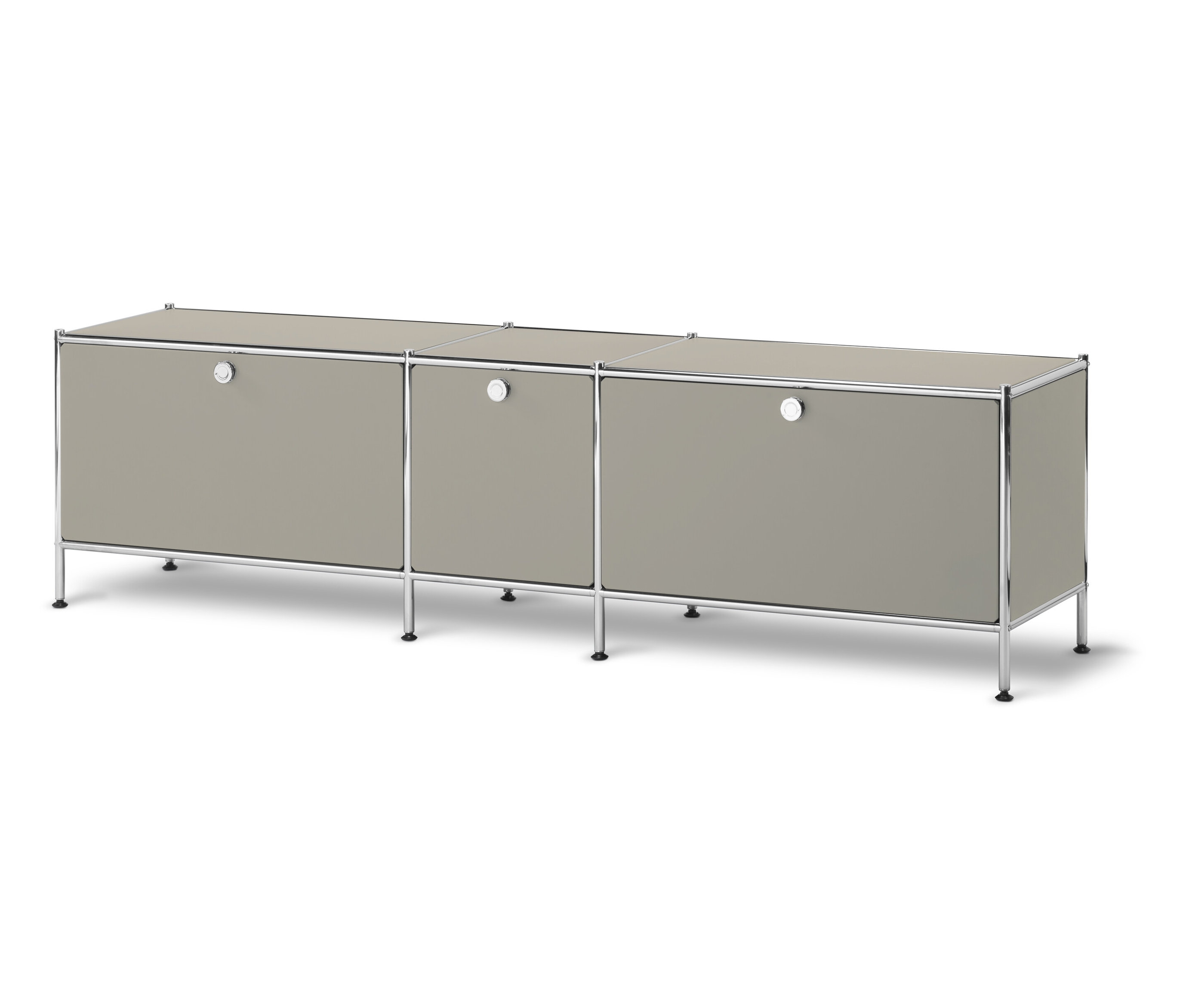 Tchibo - Metalowa szafka typu lowboard „Cn3” z 3 klapami - kolor: szary