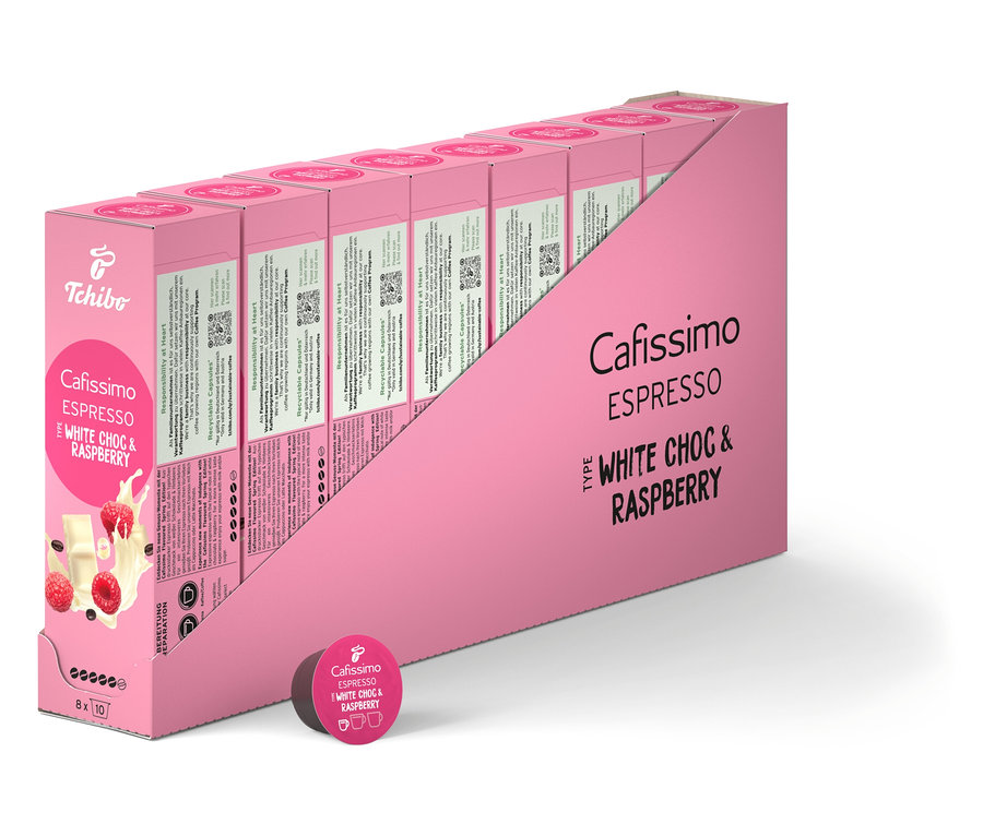 Cafissimo Flavoured Espresso – White Choc & Raspberry – 80 kapsułek
