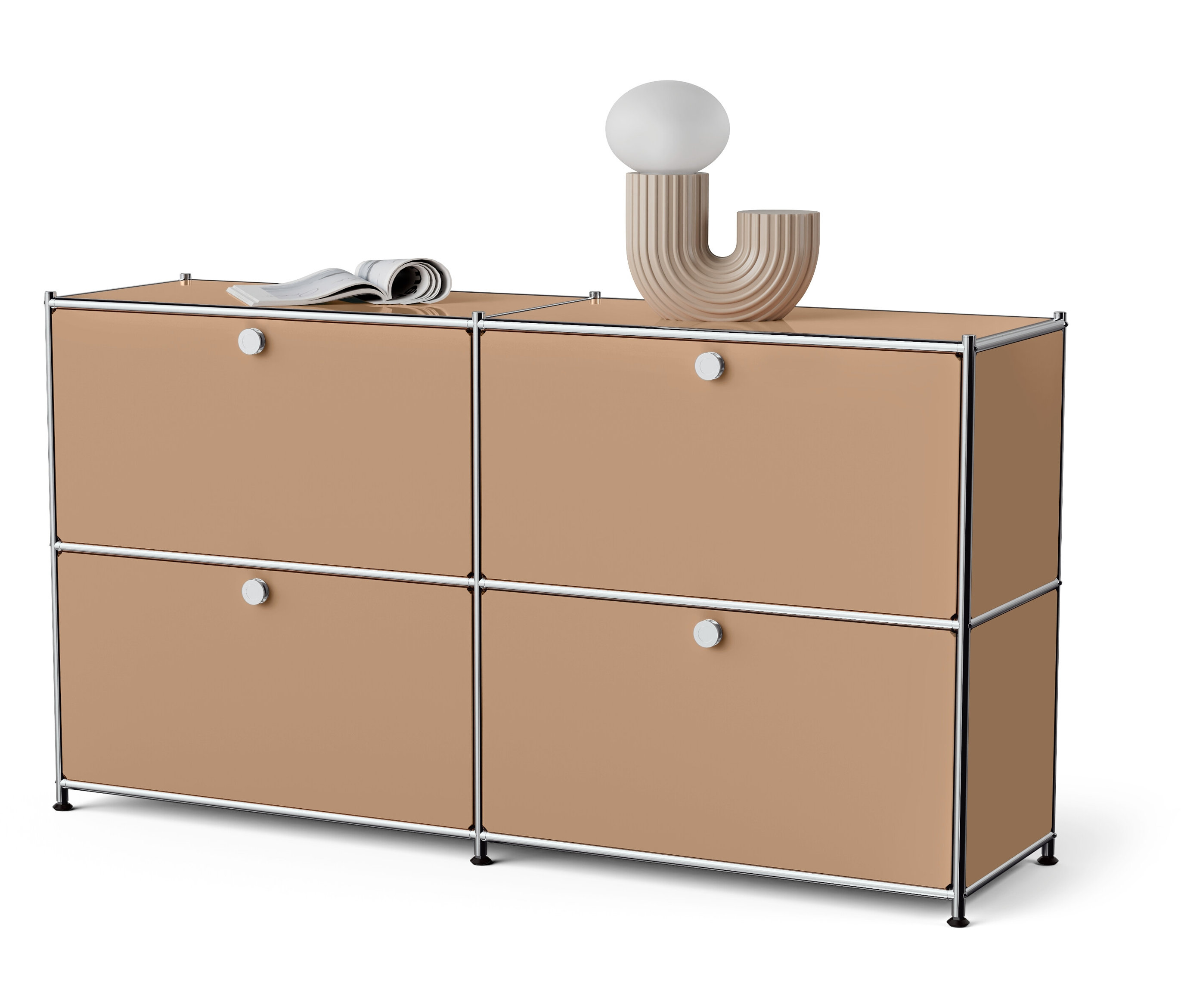 Tchibo - Metalowa szafka typu sideboard „Cn3” z 4 klapami - kolor: brązowy