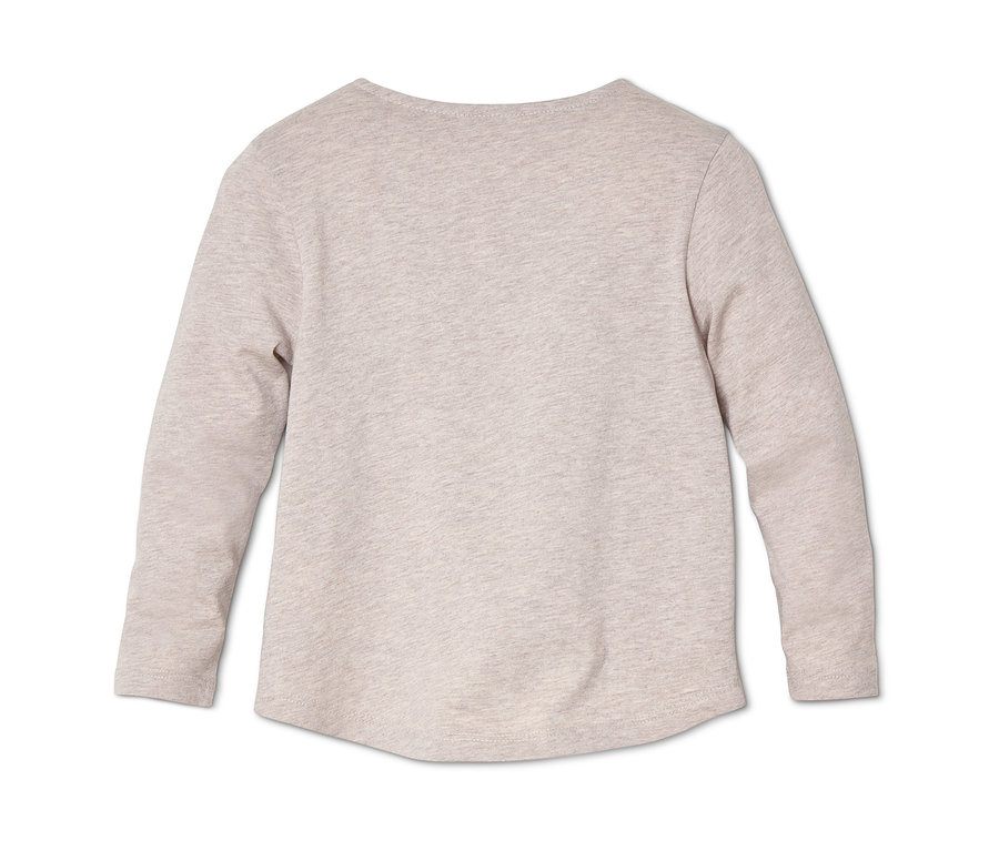 Beżowa dżersejowa koszulka z krojem kopertowym z długim rękawem, z 2 sztuk.