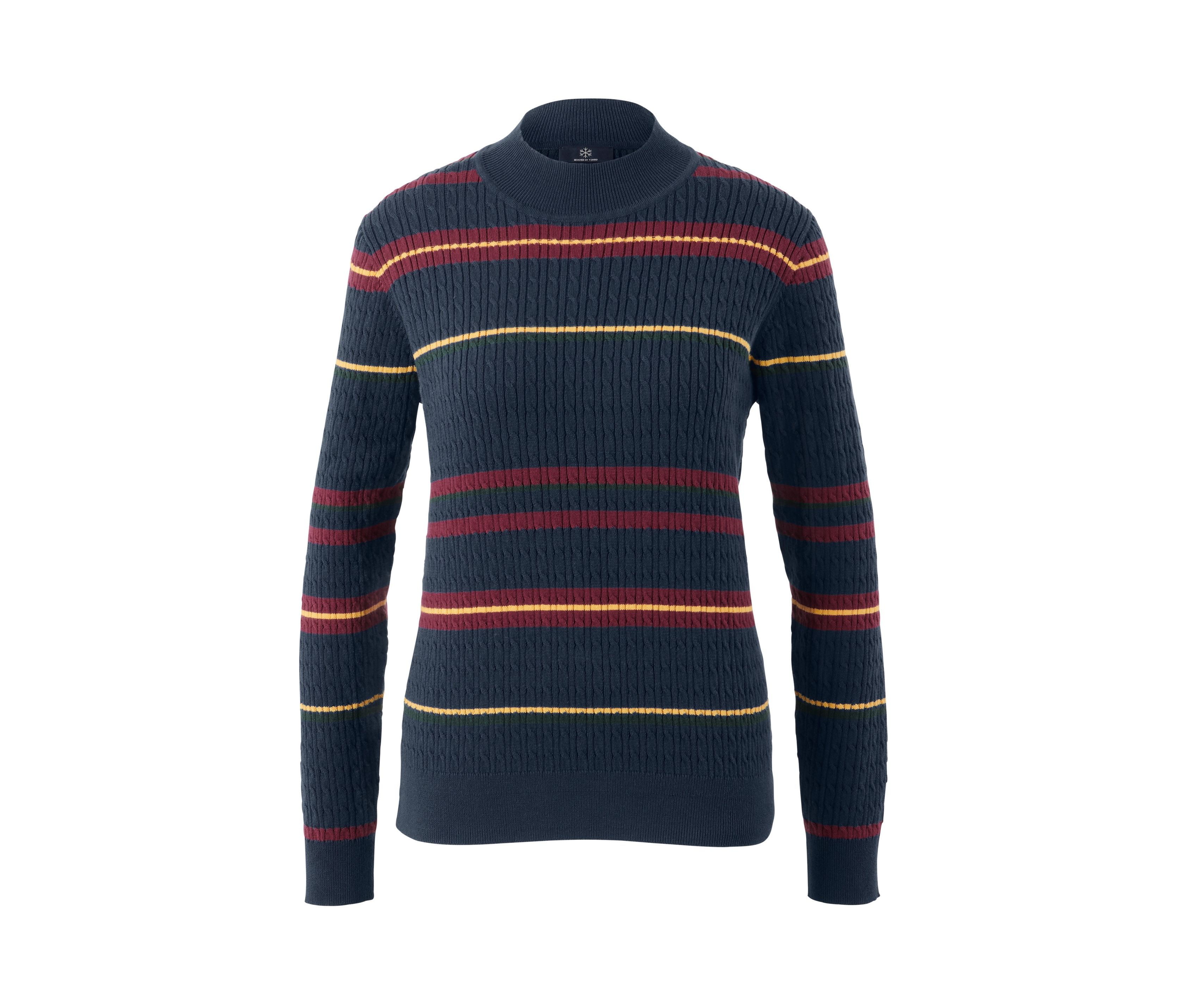Tchibo - Sweter z delikatnej dzianiny z wzorem warkoczowym, niebieski