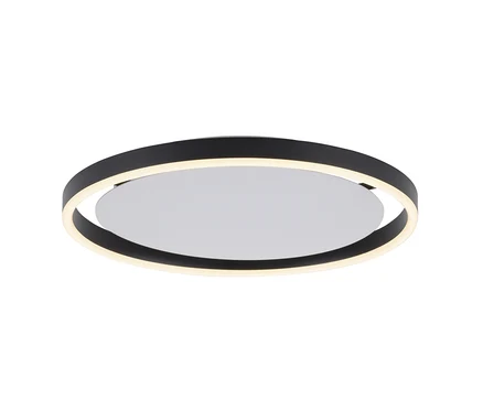 Czarna lampa sufitowa LED »Ritus« JUST LIGHT z okrągłym kloszem.