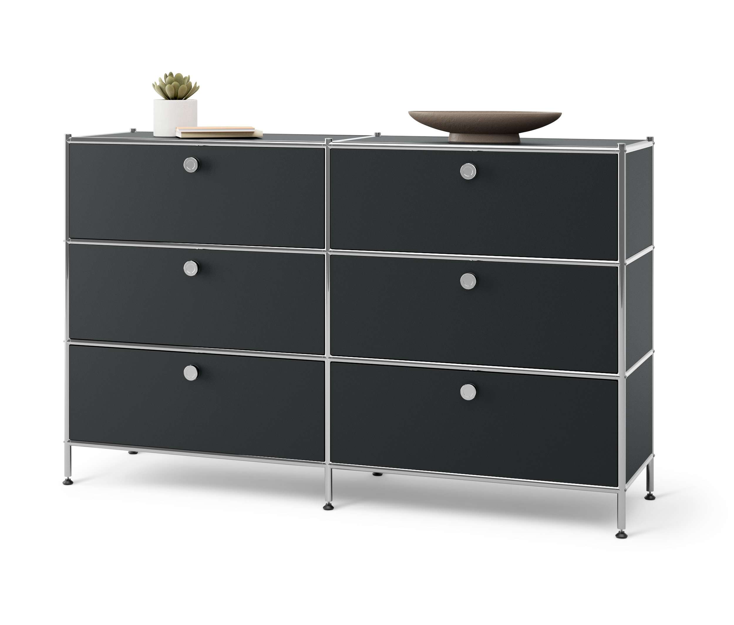 Tchibo - Metalowa komoda »Cn3« z 6 szufladami - kolor: czarny
