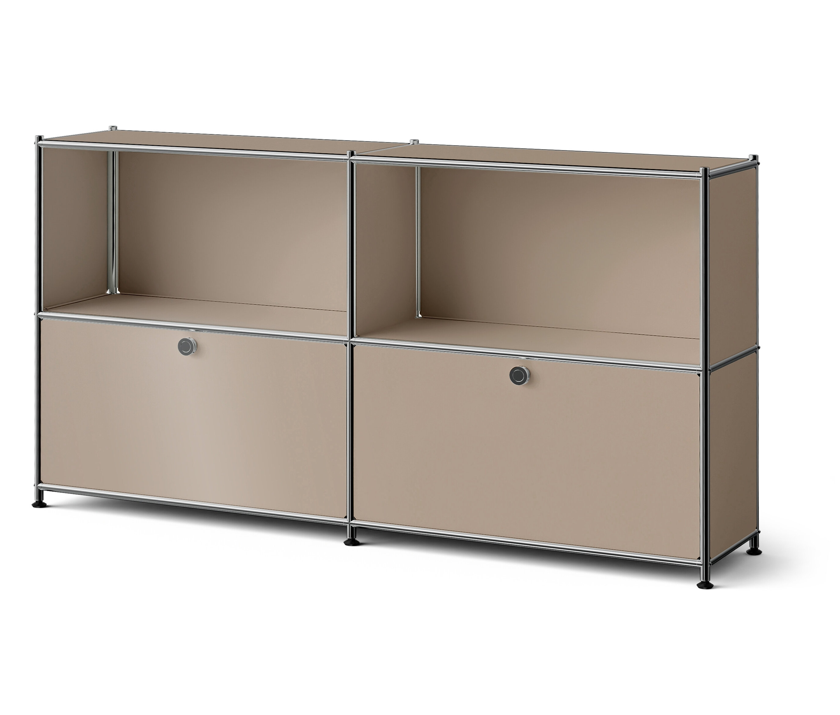Tchibo - Metalowa szafka typu sideboard „Cn3 Slim Line” z 2 klapami do indywidualnego rozmieszczenia, szarobeżowa