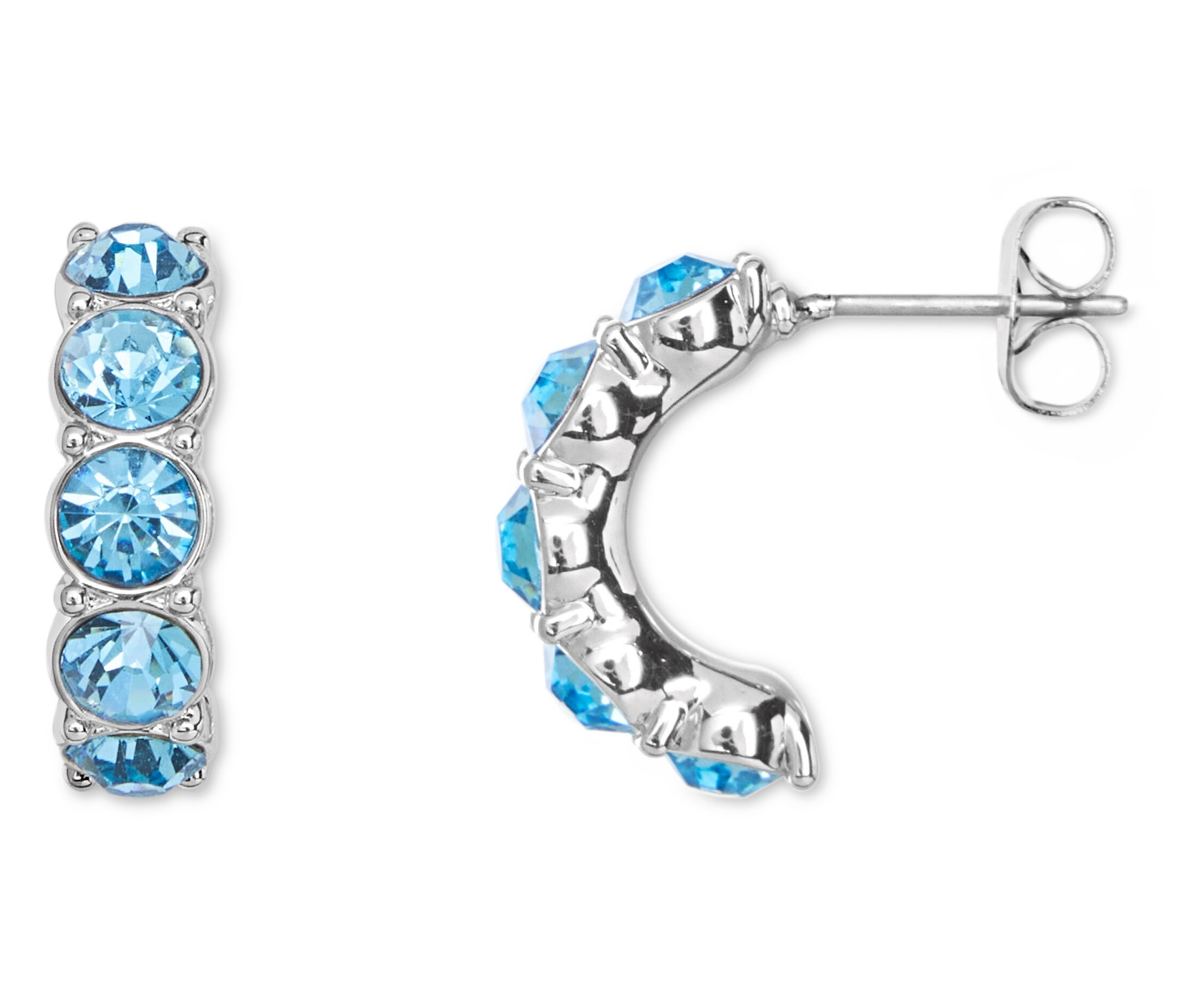 Tchibo - Kolczyki ze szklanymi kryształkami - kolor: niebieski