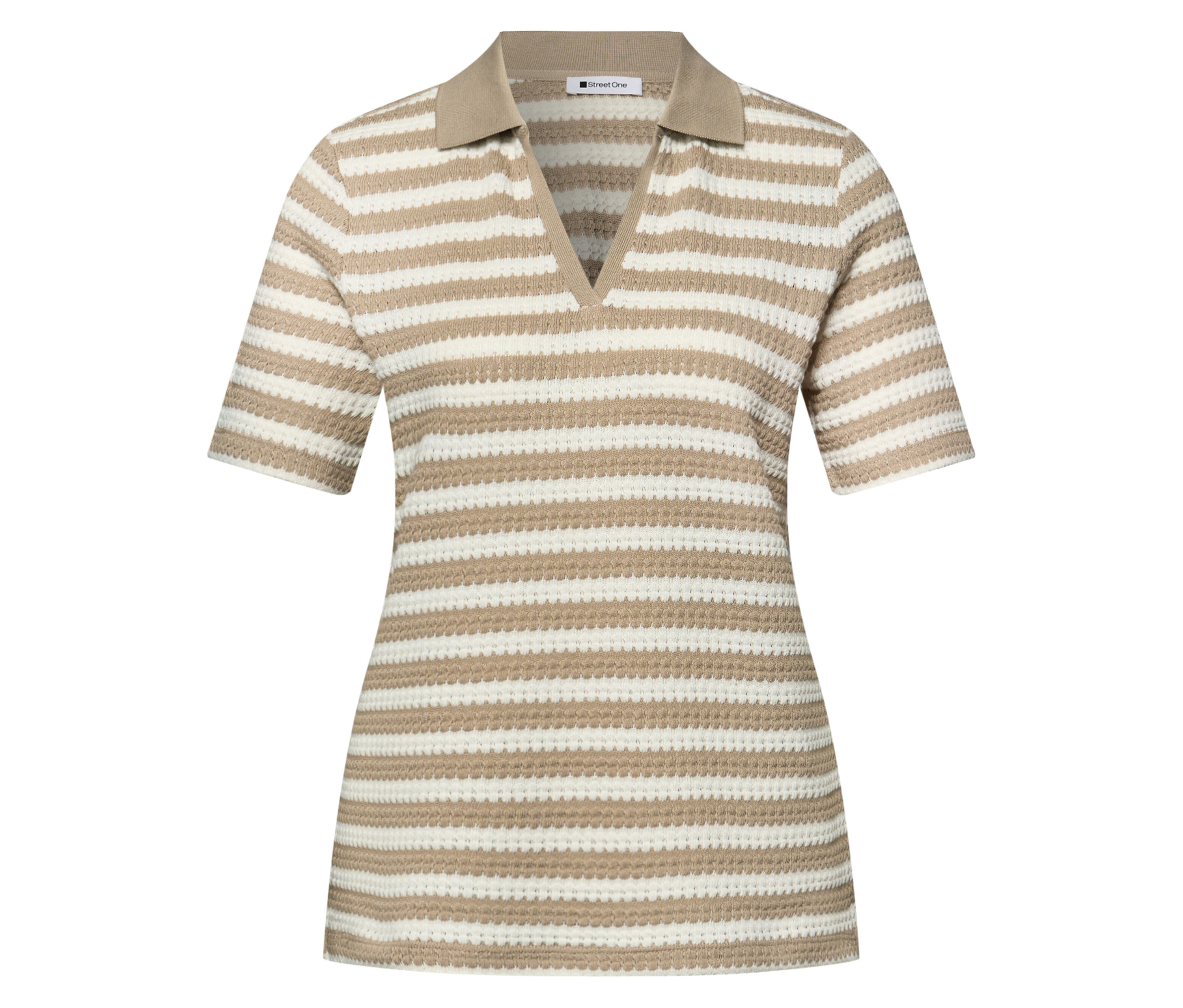 Koszulka z dzianiny Street One- biały/beżowy