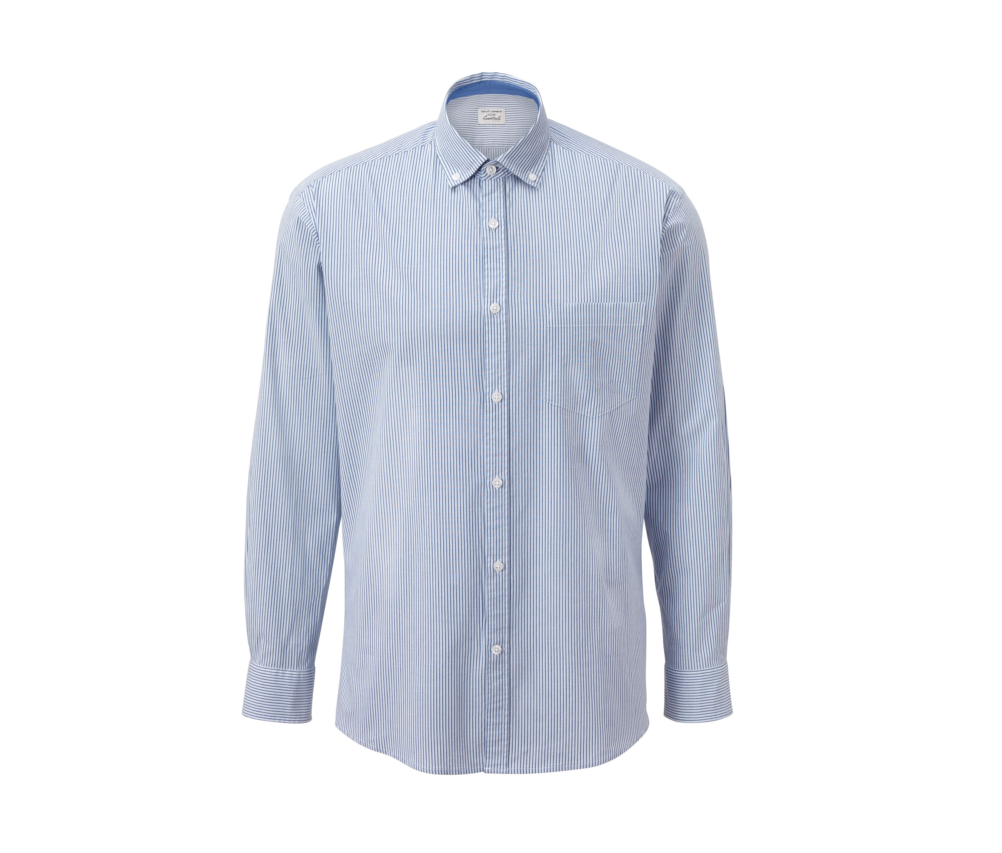 Koszula męska w niebieskie paski.