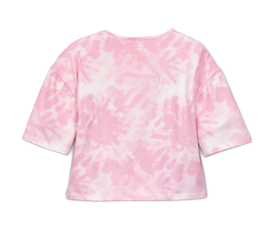 Różowo-biała piżama z bawełny ekologicznej w stylu tie-dye.