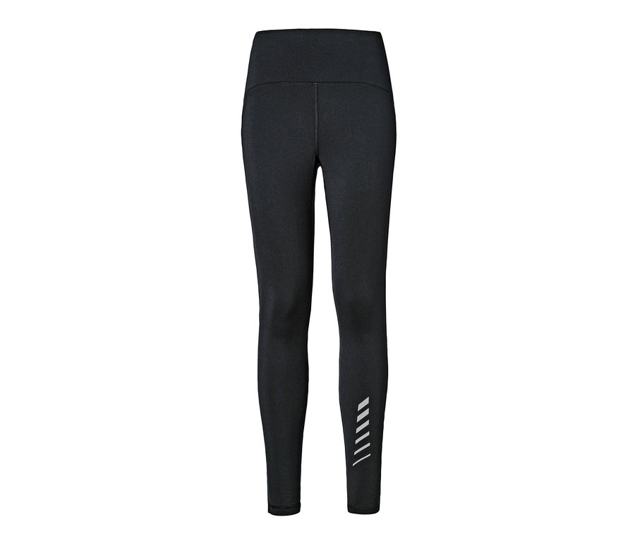 Czarne ocieplane legginsy do biegania.
