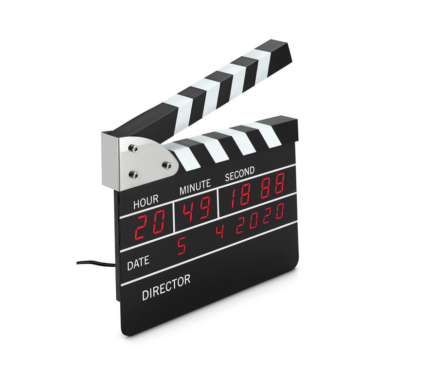 Cyfrowy zegar «Klaps filmowy» wyświetla godzinę 20:49:18 i datę 05.04.2020.