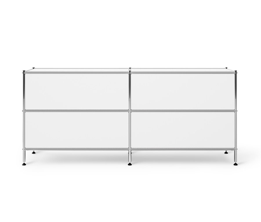 Biała niska szafka metalowa »CN3« z 4 szufladami.