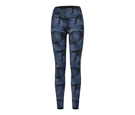 Czarne i granatowe dwustronne legginsy sportowe.