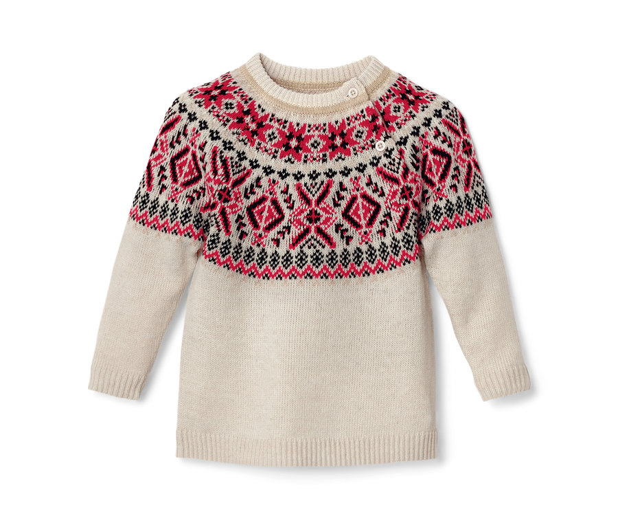 Dziecięcy sweter z norweskim wzorem.
