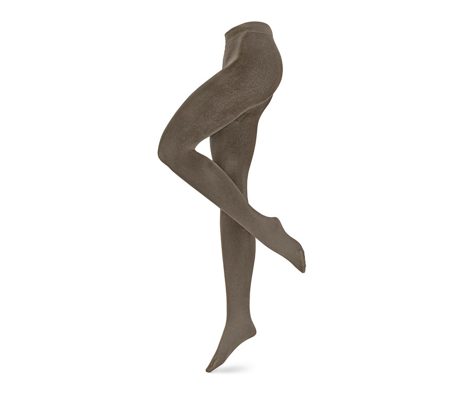 Brązowe rajstopy termoaktywne.