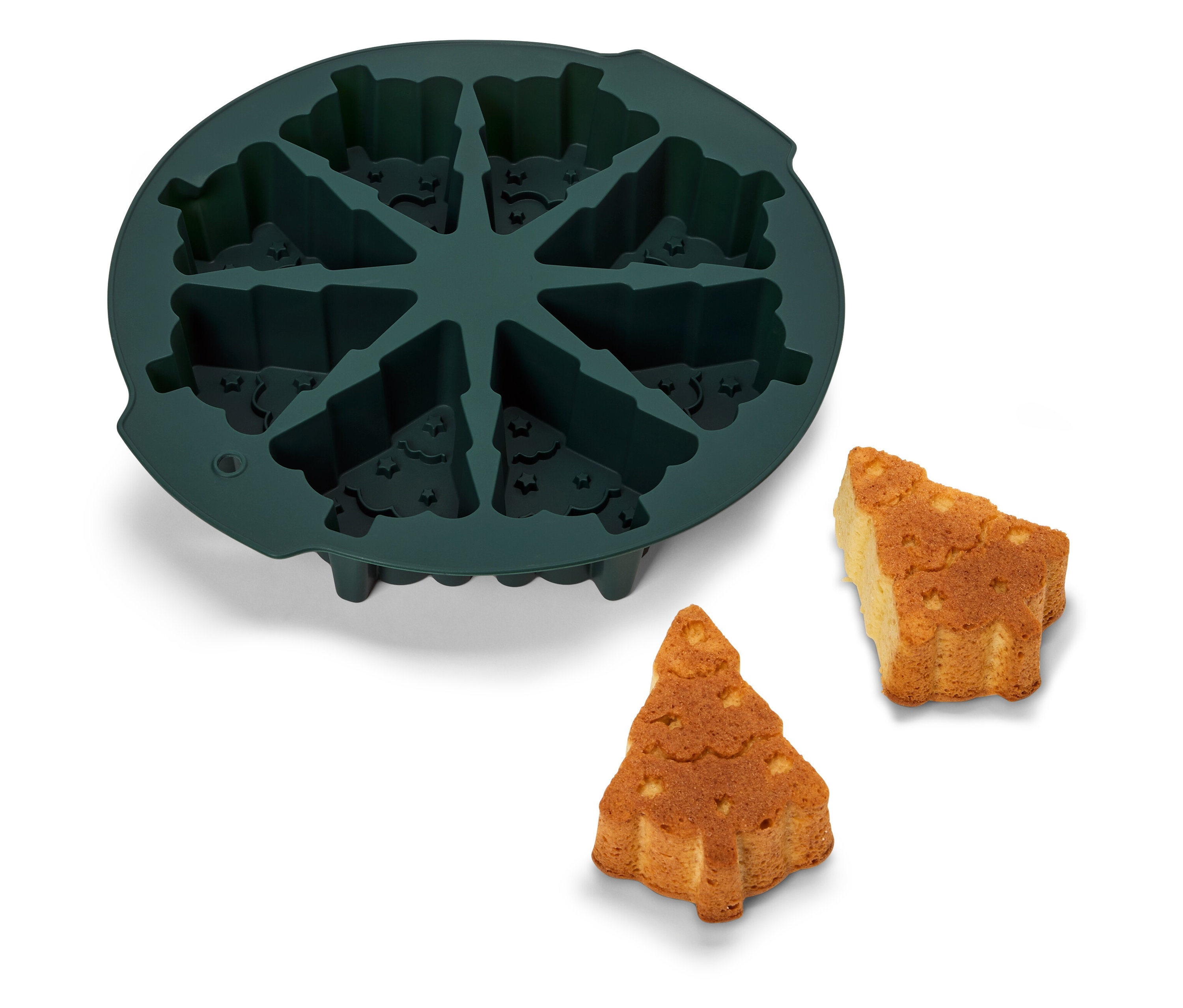 Tchibo - Silikonowa forma do pieczenia „Choinki” - kolor: zielony