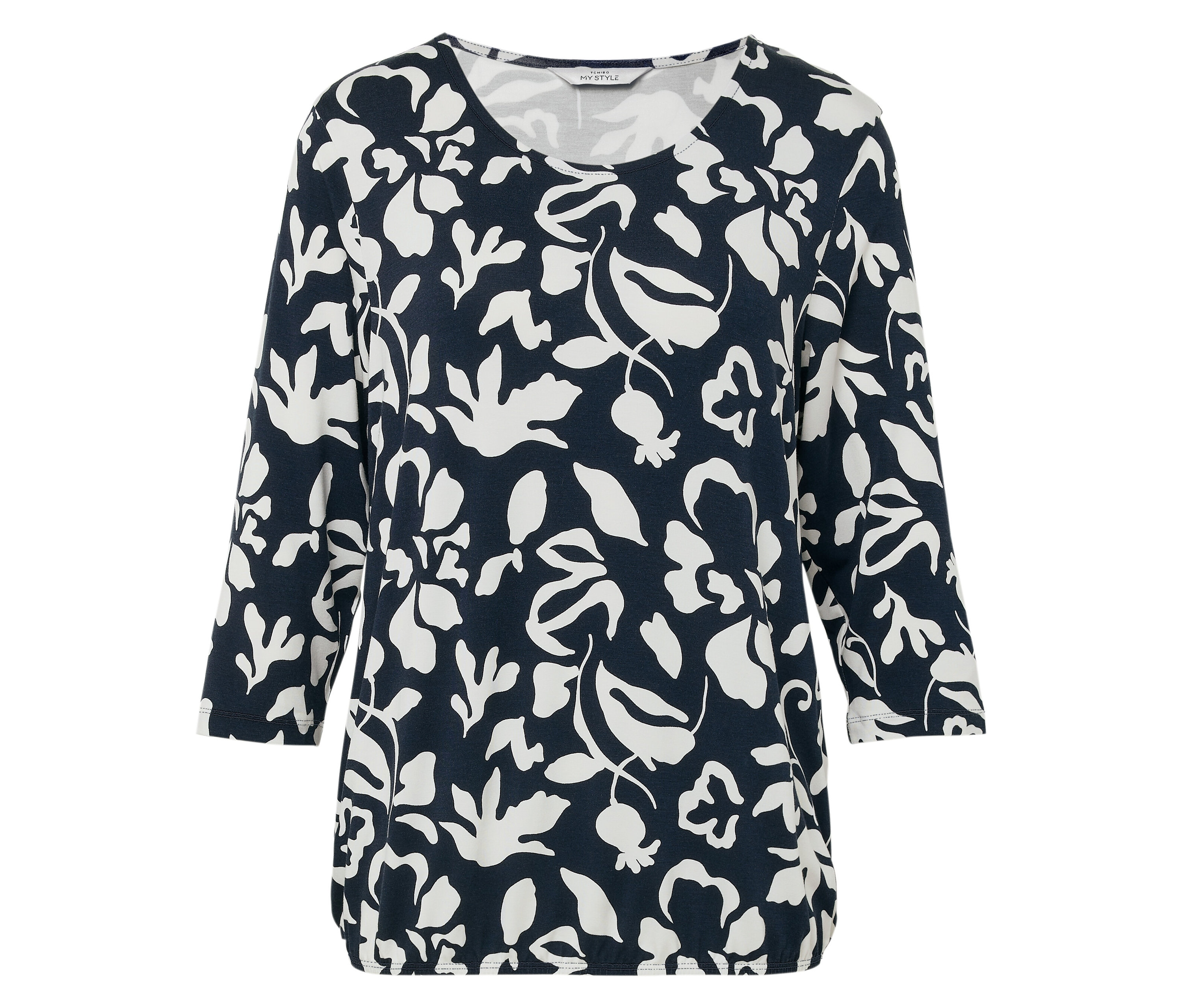 Tchibo - Wzorzysta bluzka- biały/niebieski/z nadrukiem