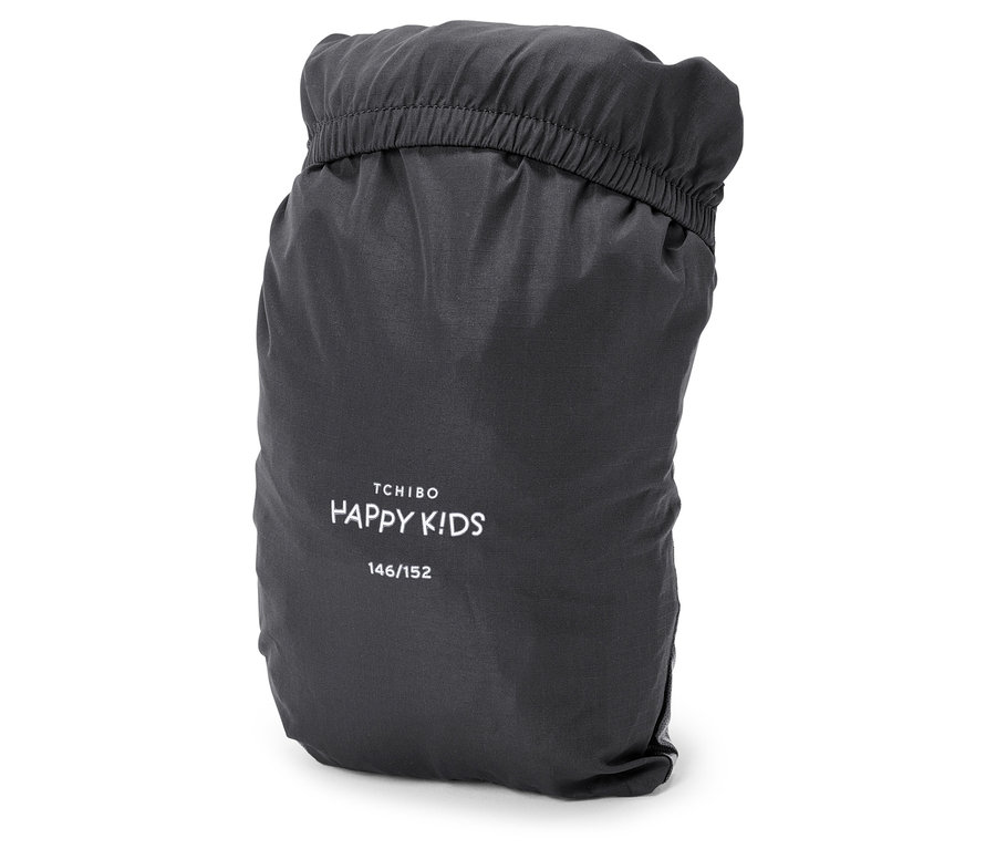 Ciemnoszary, marszczony worek z nadrukiem TCHIBO HAPPY KIDS 146/152.