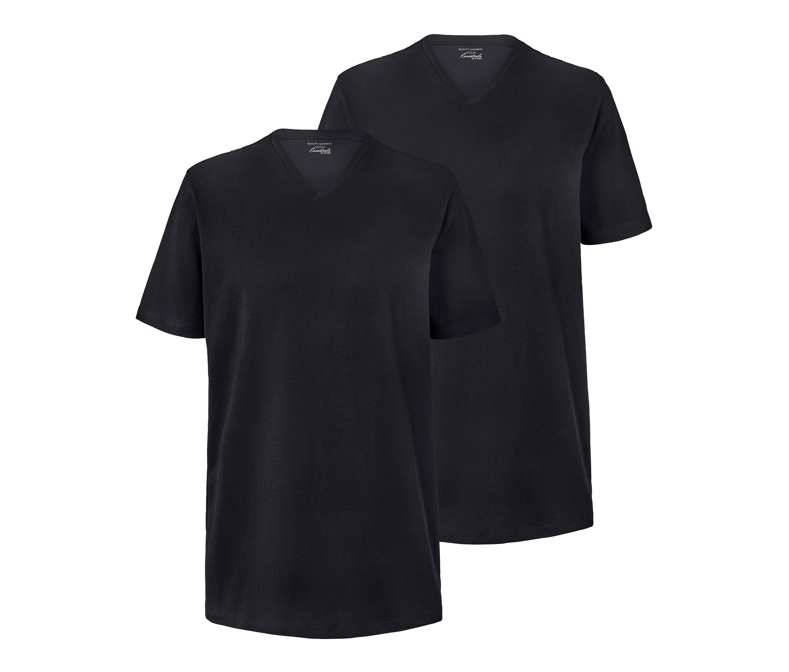 Tchibo - Koszulki z dekoltem w serek, czarny