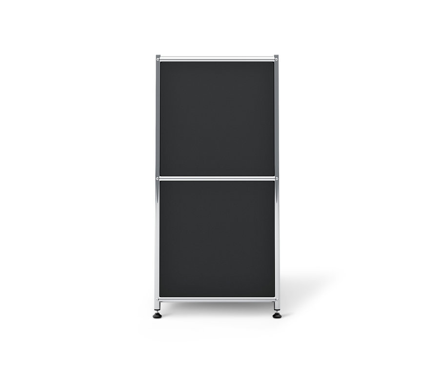 Czarna metalowa szafka typu sideboard »CN3« z 4 klapami.