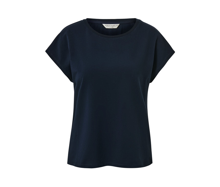 Granatowa koszulka sportowa.