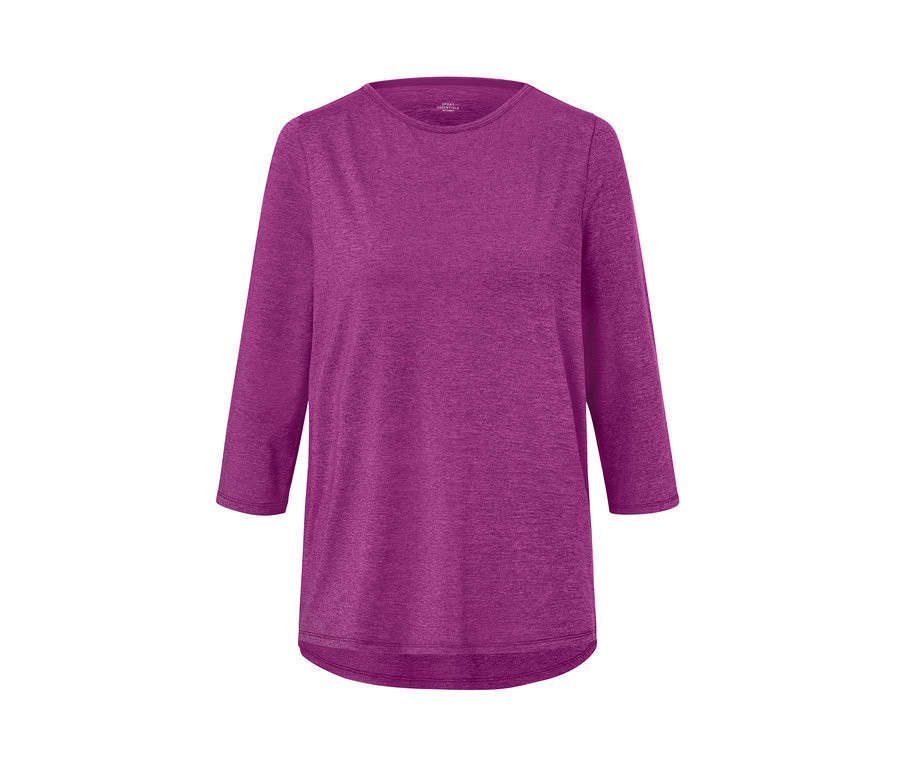 Koszulka funkcyjna z rękawami o długości 3/4, malinowa