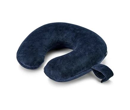 Granatowa poduszka pod kark z pianki memory foam.