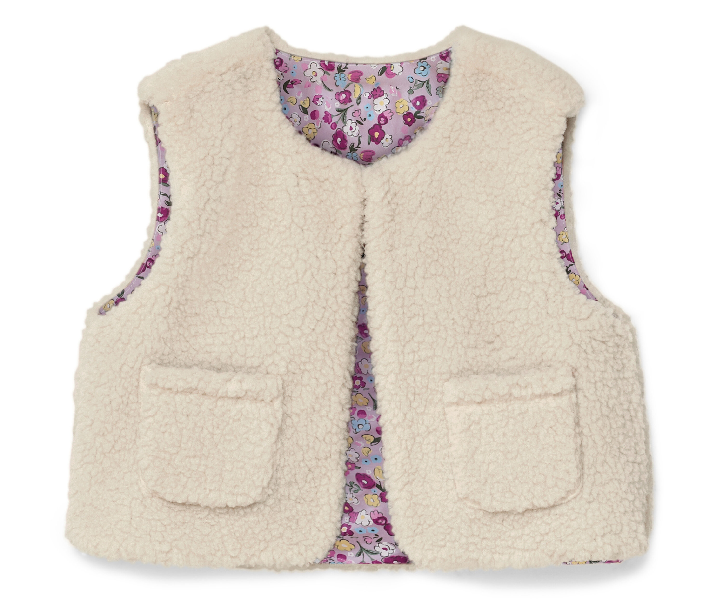 Tchibo - Pluszowa kamizelka dziecięca - kobieta- beżowy