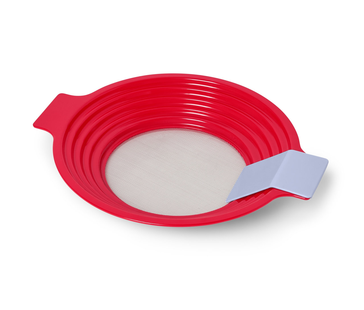 Czerwone 2 w 1: sitko do przesiewania i przecierania.