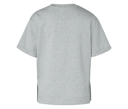 Szary T-shirt widziany od tyłu.